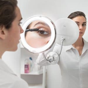 360 grader makeup spejl med sugekop og LED lys